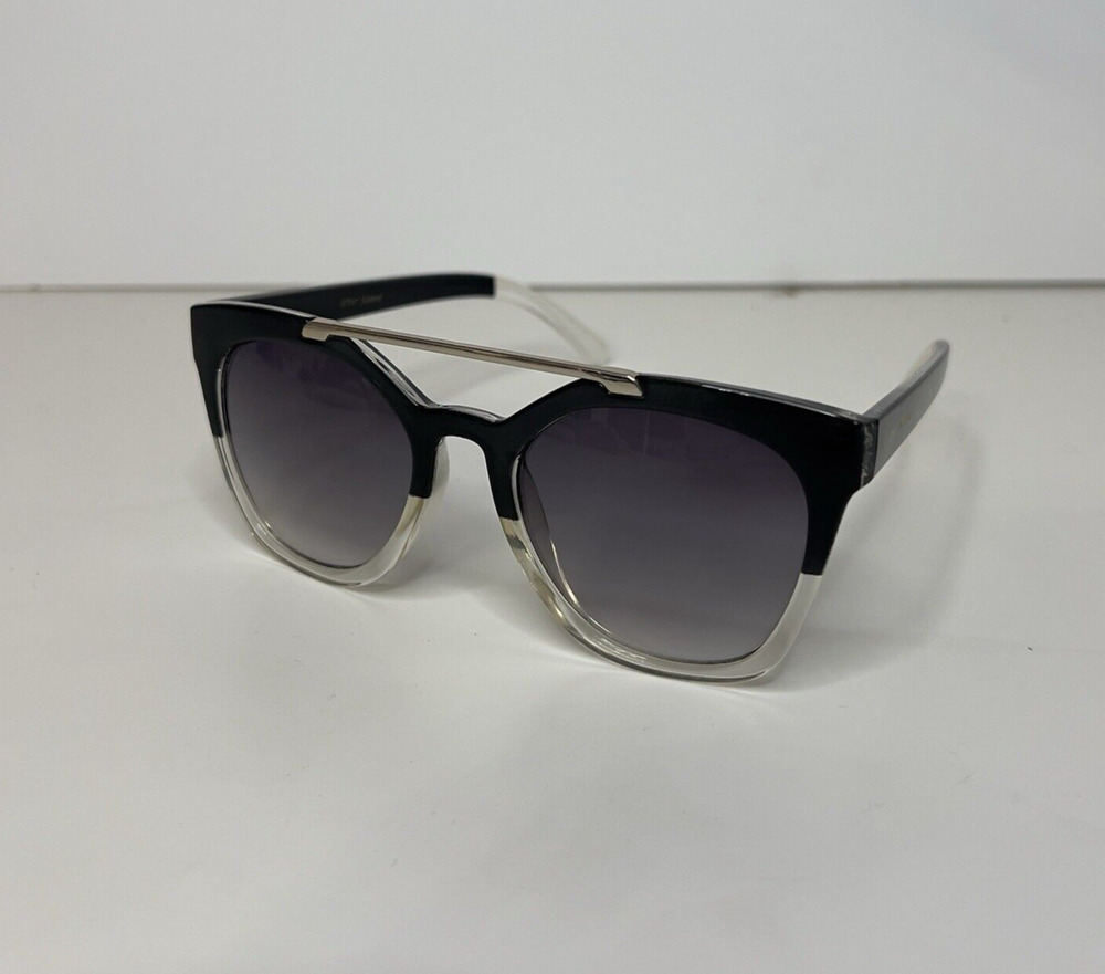Women's Betsey Johnson Sunglasses Two Tone Black & Clear Plastic